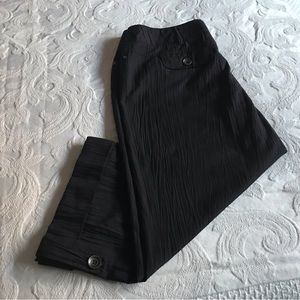 LANALEE Women’s Zip Front Bkack Capris with Pockets size 10P